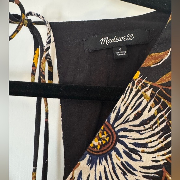 Madewell Floral Dress Size 6 Open Back Smocked Waist - Picture 6 of 11